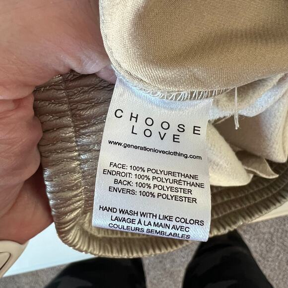 Generation Love Anthropologie Aidan Metallic Vegan Leather Jogger Pants Large - Picture 6 of 15